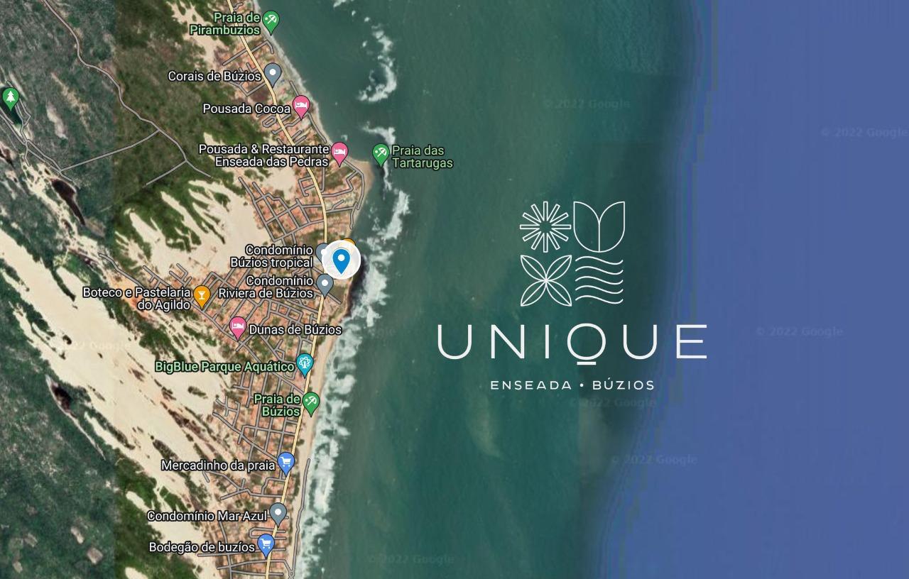 Mapa da localização na Enseada de Búzios